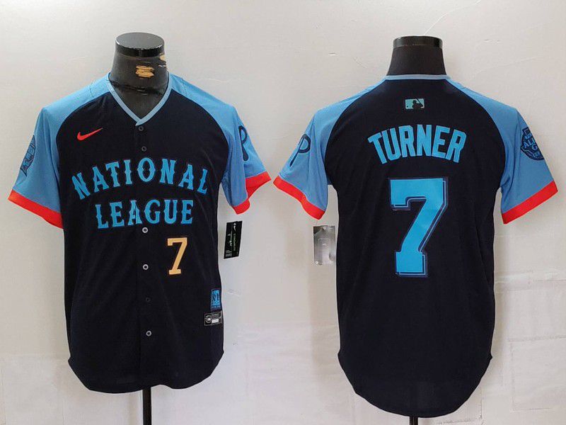Men Philadelphia Phillies #7 Turner Blue All star 2024 Nike MLB Jersey style 2